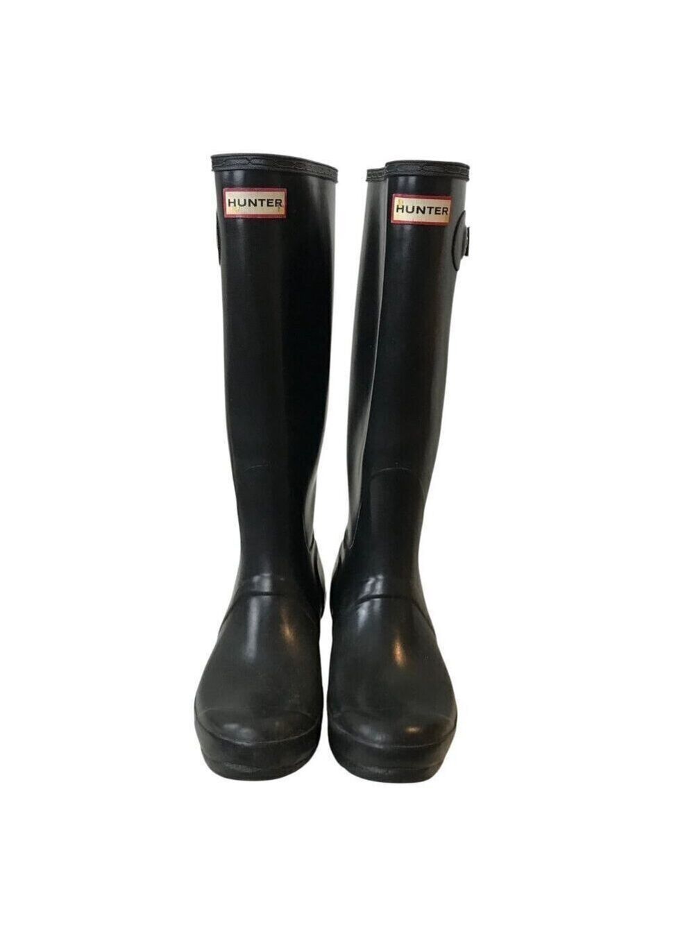 Hunter Black Original Gloss Tall Boots Size 7